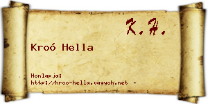 Kroó Hella névjegykártya